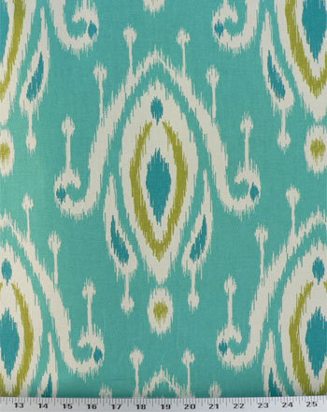 Drapery Fabric, Upholstery Fabric, Ikat Fabric, Turquoise/green, Fabric