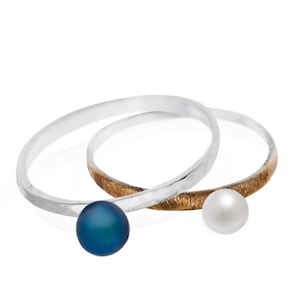 Pearl Ring, Simple Ring, Sterling Silver Ring, Gold Plated, Minimal Ring, Stackable Ring, Delicate Ring, Everyday Ring, Thin Ring, Bridal
