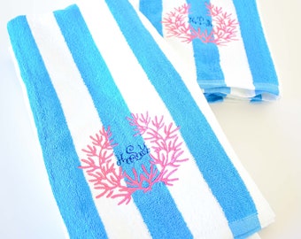 Monogram Cabana Stripe Beach Towel