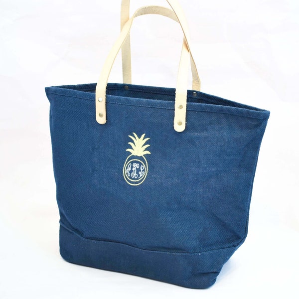Monogram Personalized Beach Bag Jute Tote