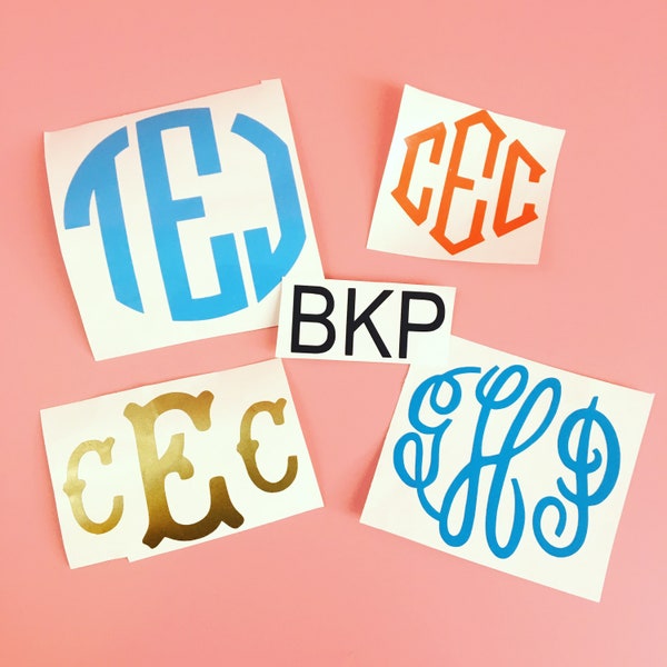 Monogram Decal Custom Personalized Sticker