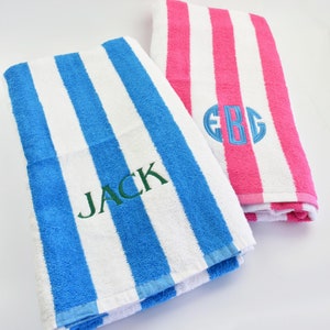 Monogram Cabana Stripe Beach Towel