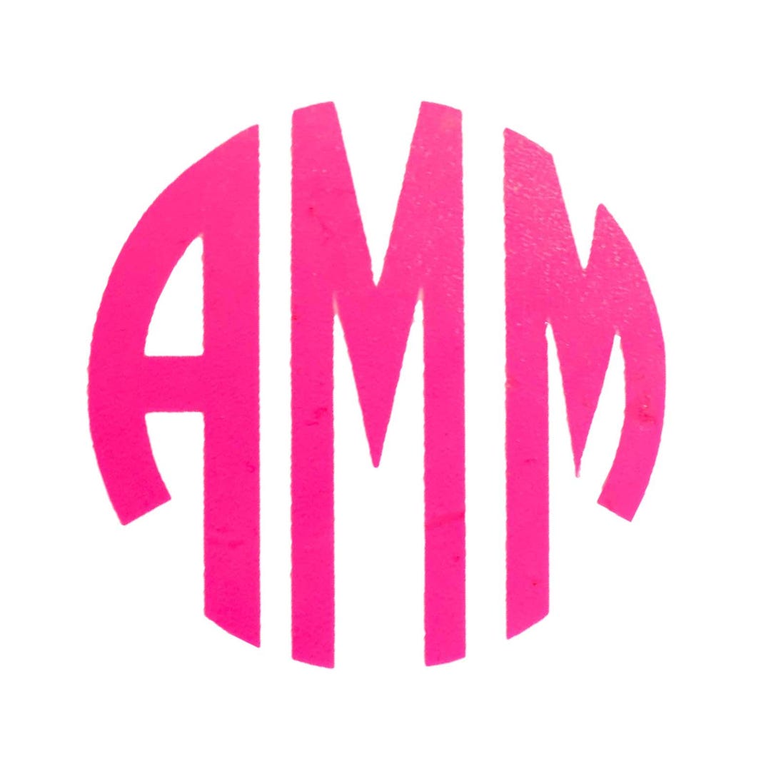 Pink Am Monogram Hot Pink Monogram Decal - Etsy
