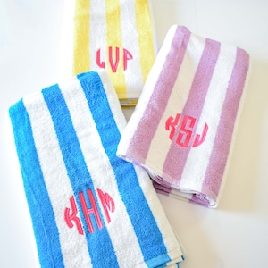Personalized Cabana Striped Beach Towel
