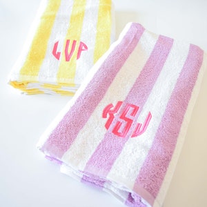 Monogram Cabana Stripe Beach Towel