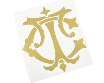 Fancy Monogram Decal Custom Personalized Sticker
