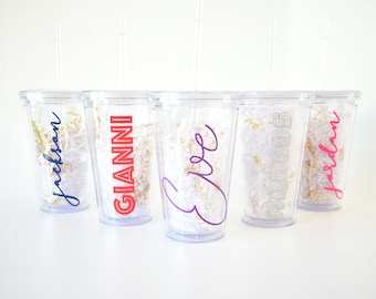 Personalisierte Name Stroh Acryl Becher