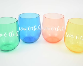 Personalisierte Bunte Weinglas 4er Set