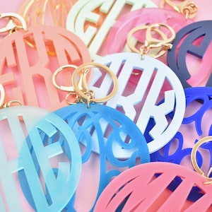 Monogram Acrylic Cutout Keychain