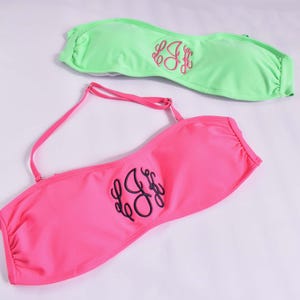Monogram Bandeau Bikini Top, Strapless Swim Top