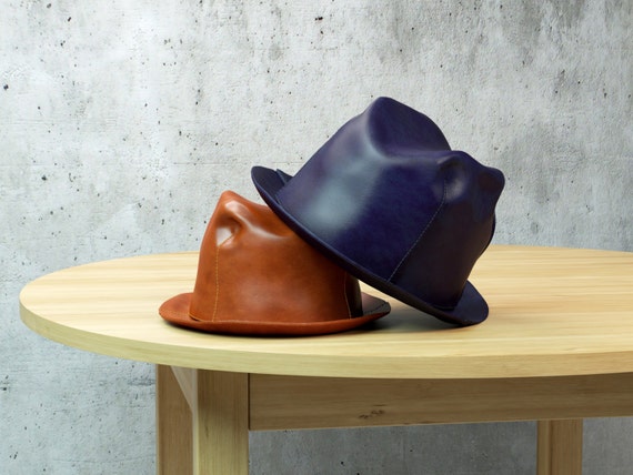 Handmade Leather Hat GIPSY Hat Fedora Hat Genuine Leather Hat | Etsy