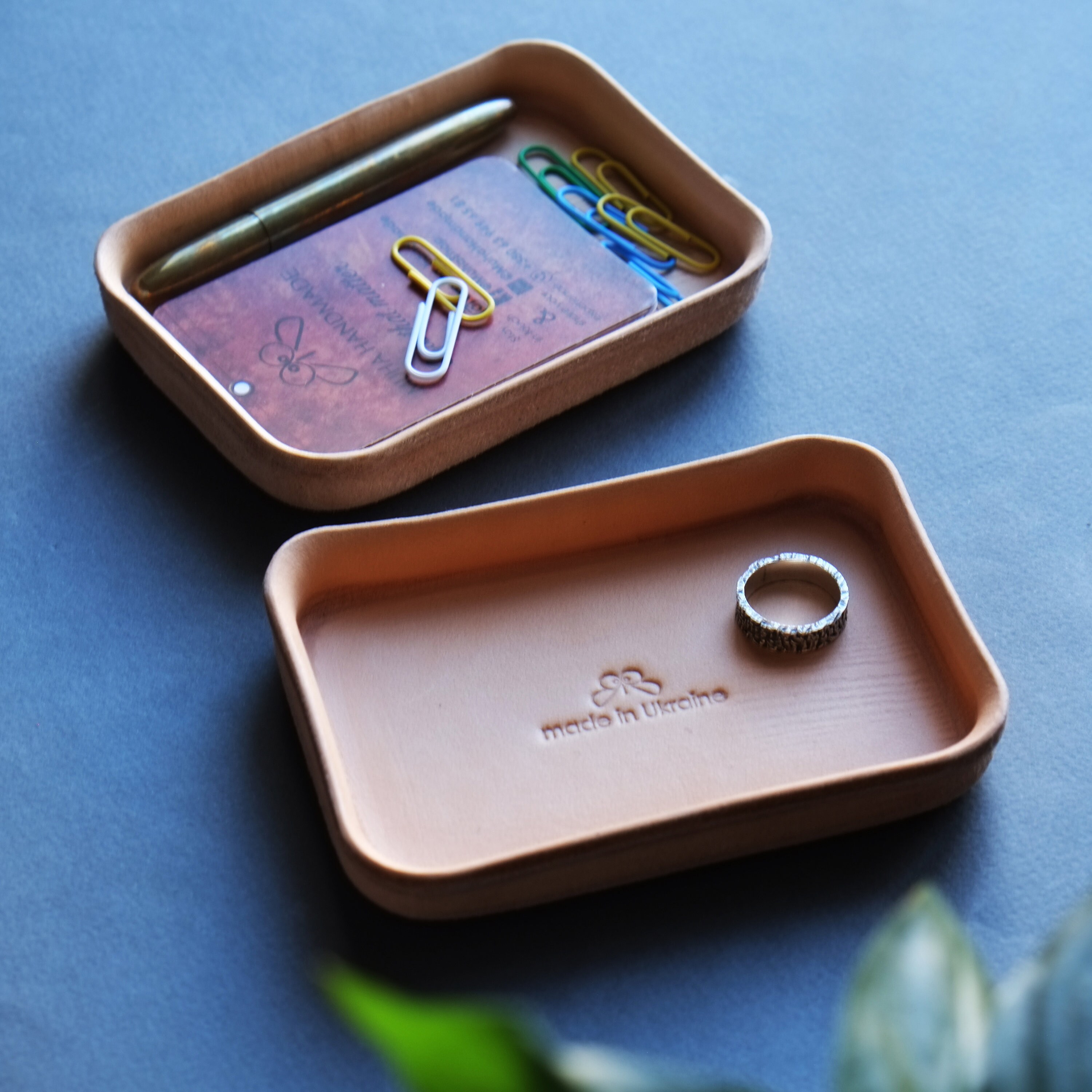 Leather Molded Valet Tray Small Personalized Gift Jewelry Etsy