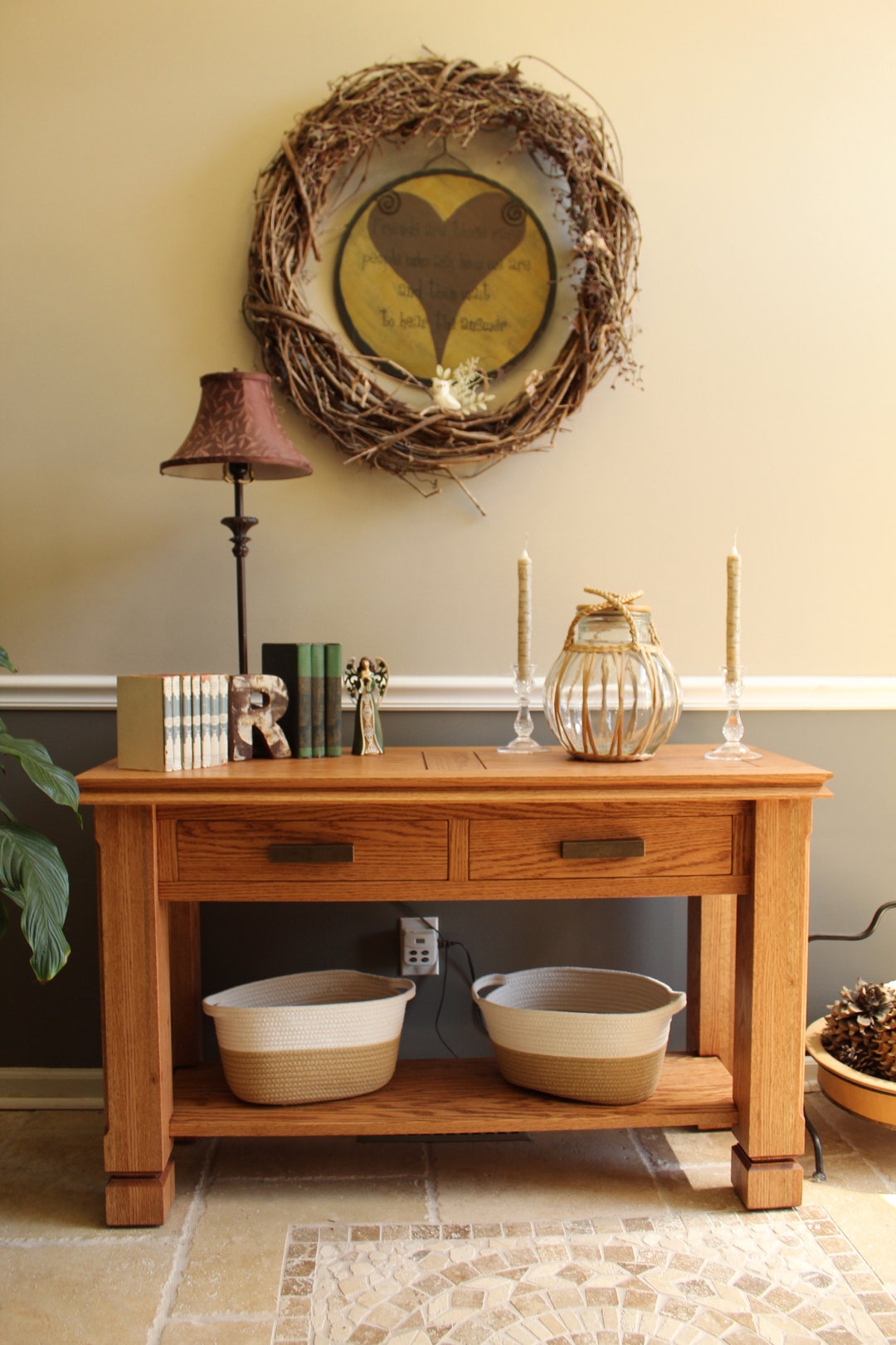 Custom Solid Wood Entry Table, Entryway Table, Sofa Table Etsy