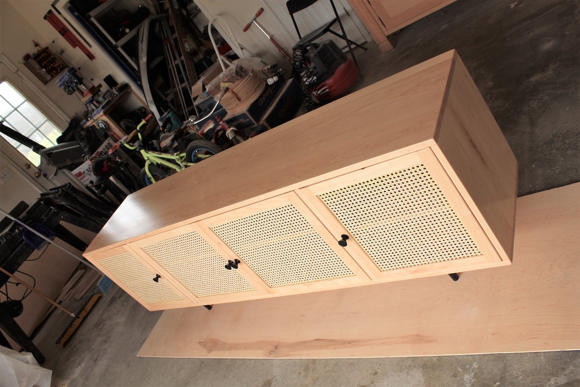 Custom Solid Wood Media With Cane Door Inserts Etsy