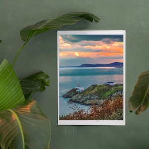Howth Lighthouse Ireland Landscape Photo Dublin Printable Poster Digital Download