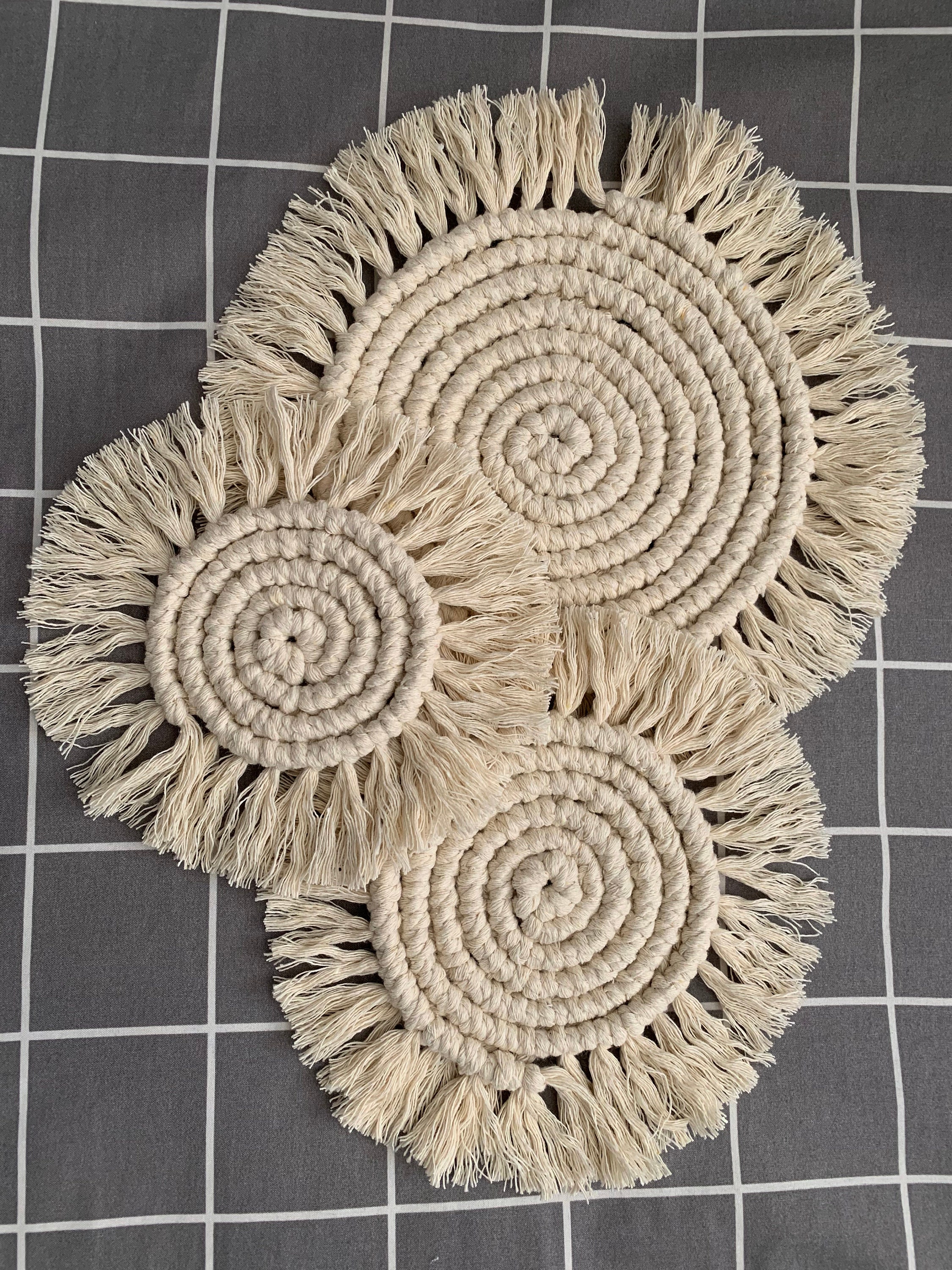Macrame Coasters Plant Mats Placemats Etsy
