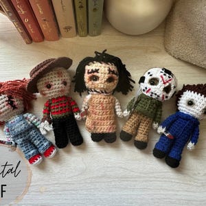 Modelli all&#39;uncinetto per bambole horror carine, set di amigurumi, PDF, download digitale, tutorial video