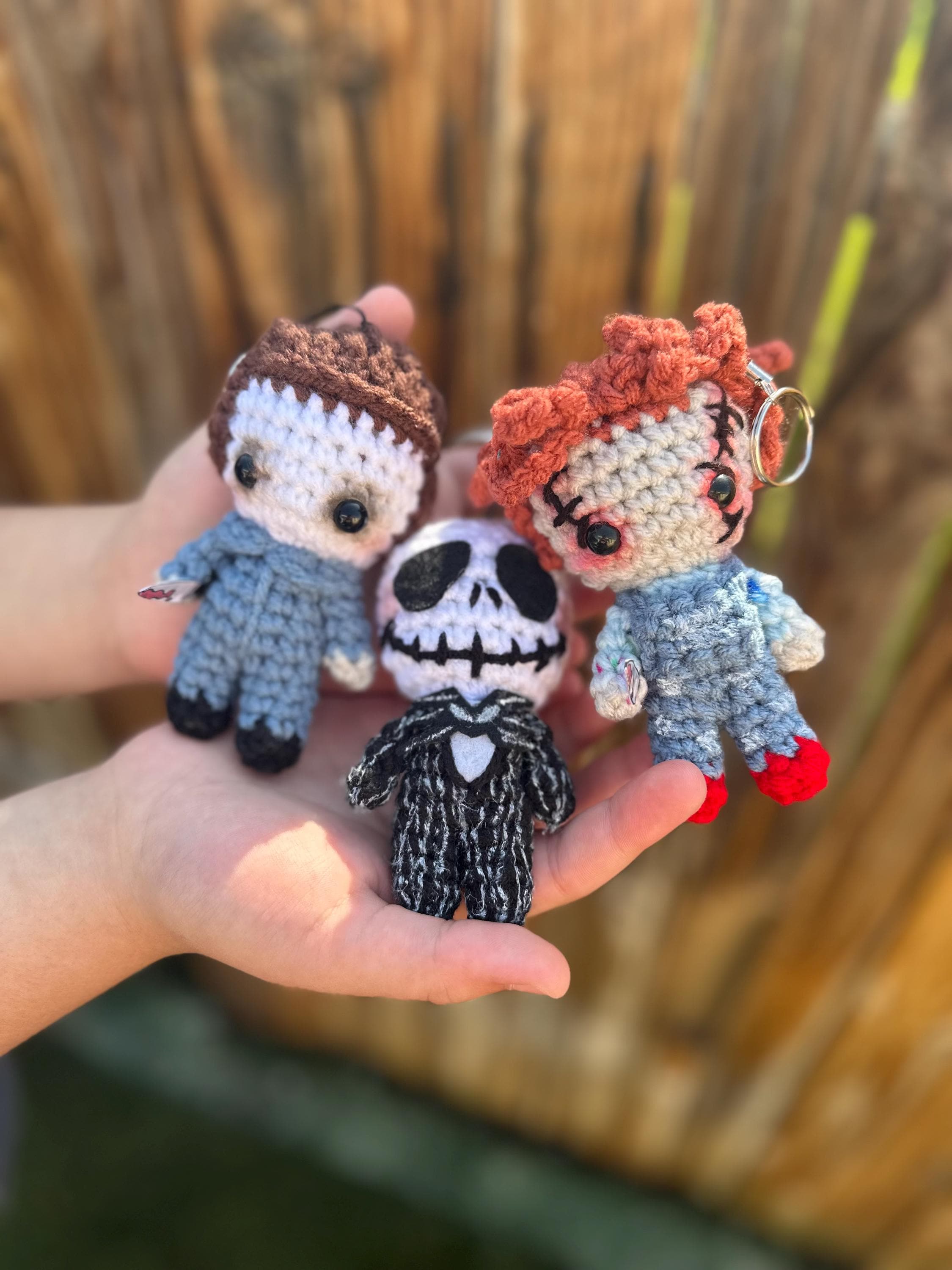 Crochet Horror Movie Keychain: Slasher Halloween Plush Doll - Etsy