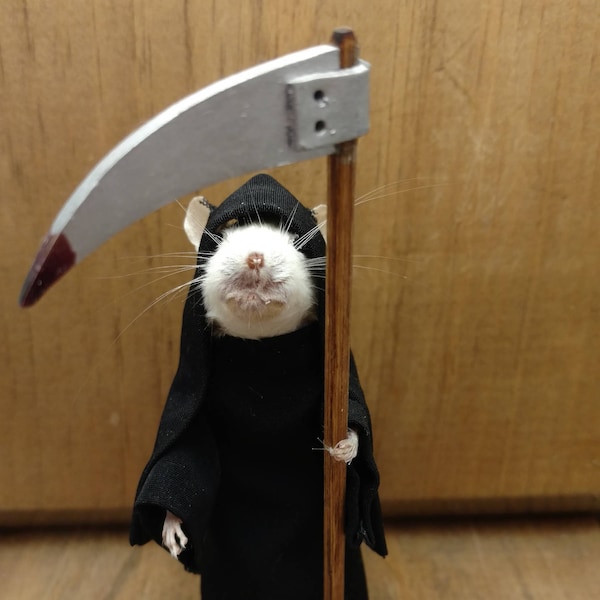 Grim Reaper Taxidermy Mouse