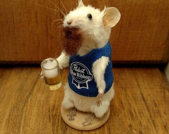 Bearded beer drinker Taxidermy Mouse