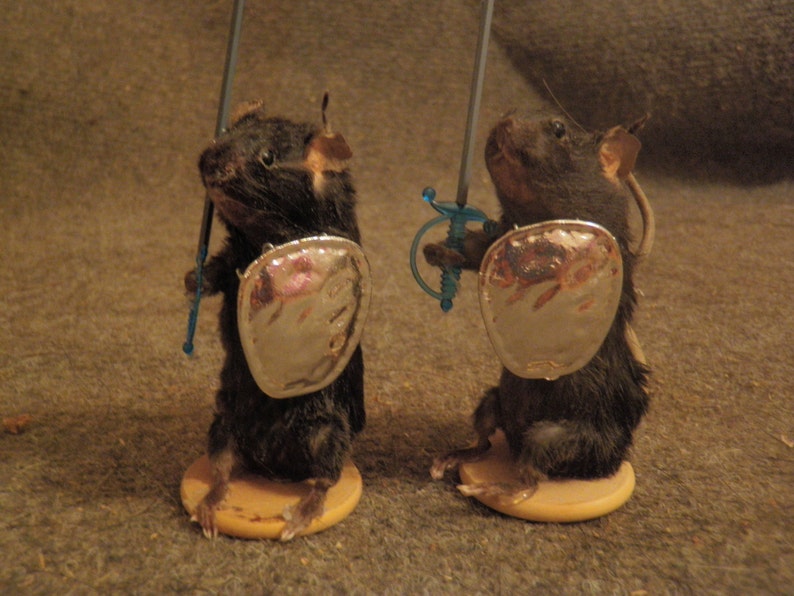 Taxidermy mouse chess set wooden board customization available image 4