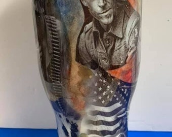Tumbler Patriotic Military, Armed Services, American Flag, Stainless steel tumbler cup