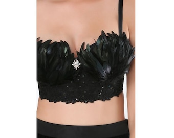 feather bralette top