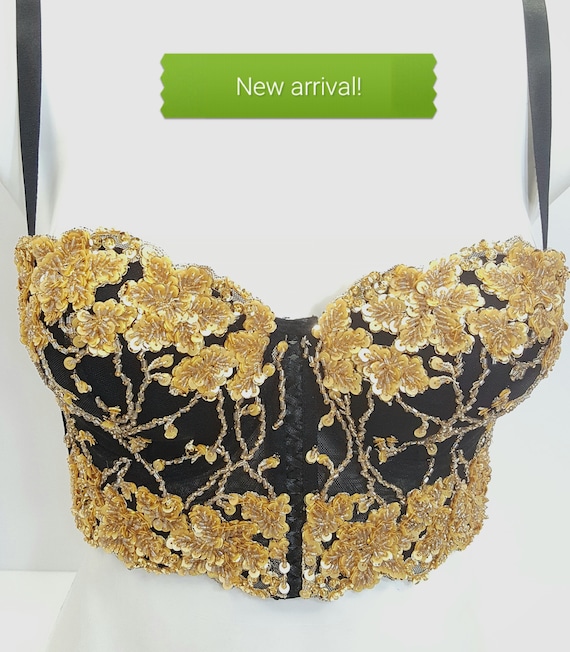 gold bustier crop top