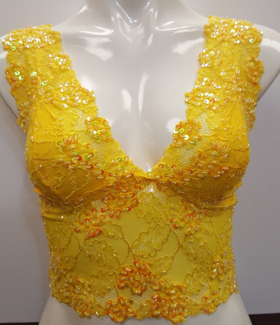 golden yellow crop top