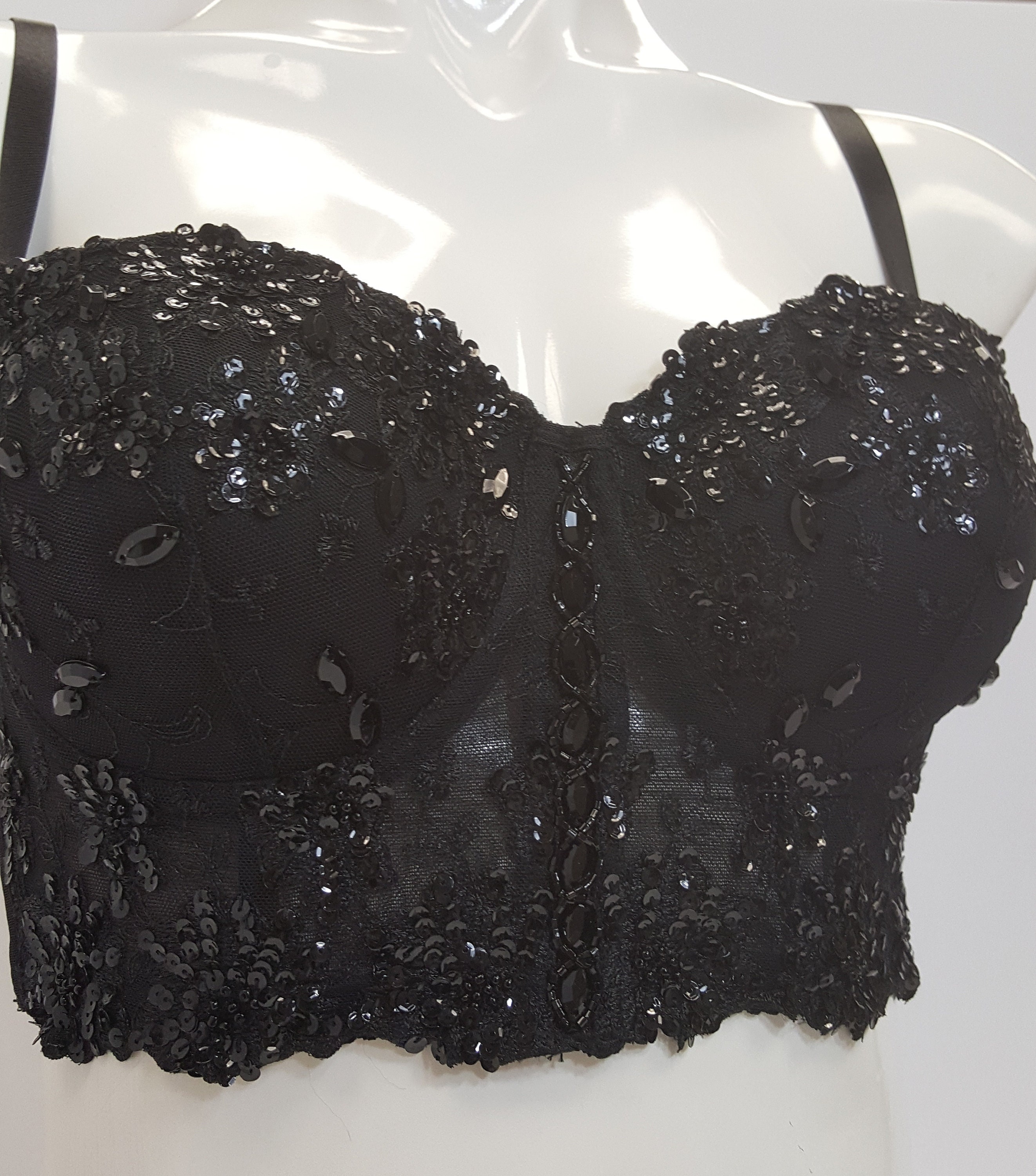 black crop top bustier