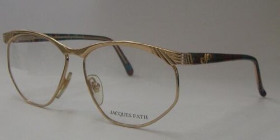 Authentic Vintage JACQUES FATH Gold Frame Eyeglas… - image 2