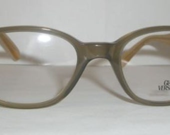 Occhiali di oliva/giallo telaio originale rara Vintage degli anni 1980 GIANNI VERSACE