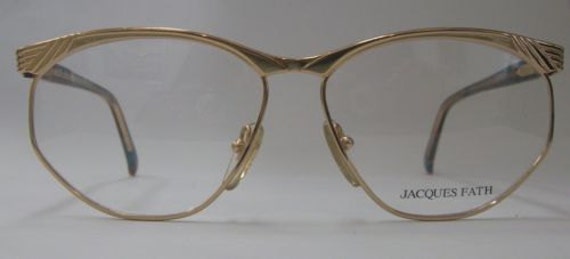 Authentic Vintage JACQUES FATH Gold Frame Eyeglas… - image 1