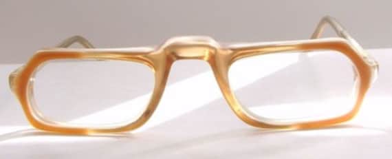 Vintage 70's Half Eye Melon Orange Plastic Frames