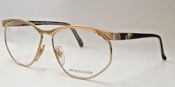 Autenthic VINTAGE JACQUES FATH Gold Frame Eyeglass