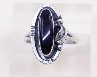 stamped 925 Mexico TD-85 Vintage Sterling 925 silver handmade pendant with oval obsidian