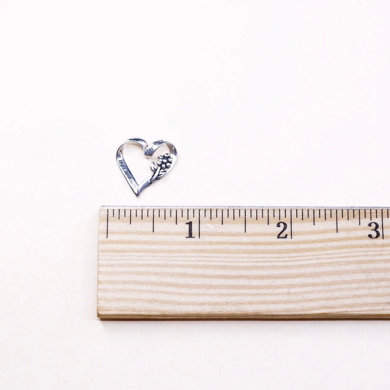 Sterling silver inspirational quote pendant Vintage 925 silver heart with daughters fill out days with sunshine and our hearts wi 020029