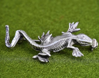 Spilla in argento sterling con marcasite lucertola .925 x 1 Spille lucertole