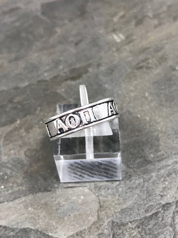 Silver ring stamped js Gem