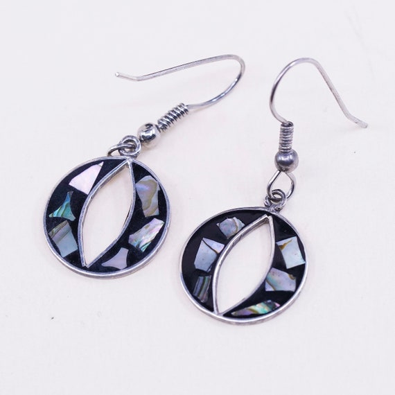 Vintage Mexico sterling silver handmade earrings,… - image 2