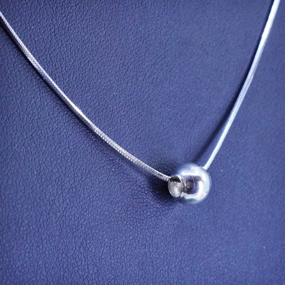 18”, 1mm, Sterling silver necklace, Italy 925  sq… - image 2