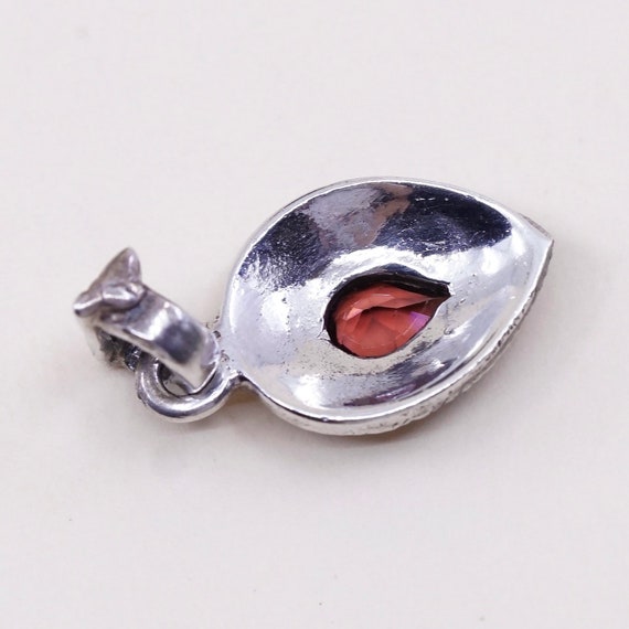 Vintage Sterling silver handmade pendant, 925 tea… - image 5