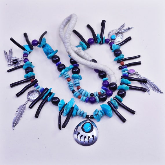 One Of The Best Native American Navajo Tubule Sterling Silver Necklace Earrings Set One Of The Best Native American Navajo Tubule Sterling Silver Necklace Earrings Set