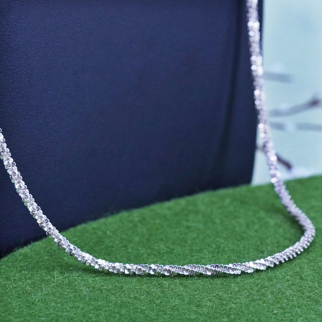 30, 3mm, Vintage Sterling Silver Italy 925 Twisted Rope Chain, Sterling Silver Necklace, Stamped