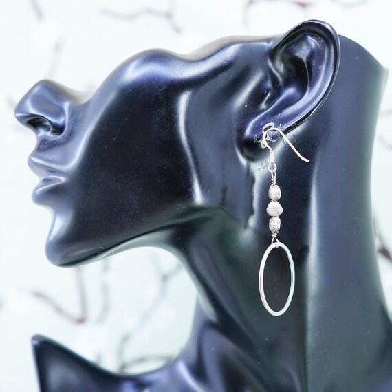 Vintage sterling silver handmade earrings, 925 ma… - image 2