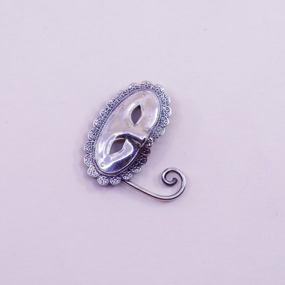 Antique Lang Sterling 925 silver Madi Gras Thespi… - image 3