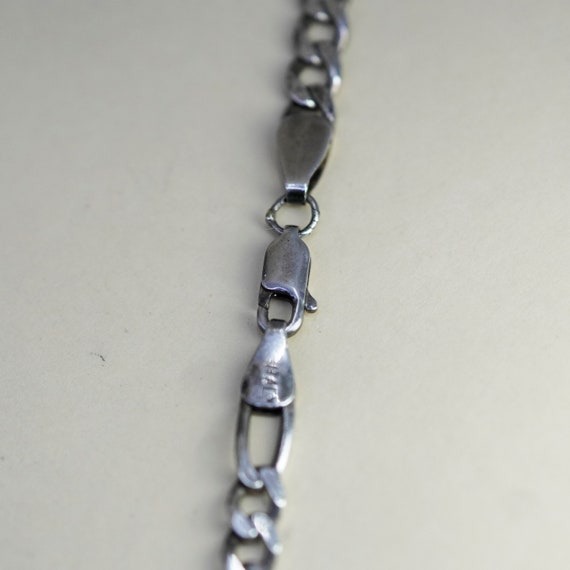 18”, 5mm, Vintage sterling silver figaro chain, b… - image 4
