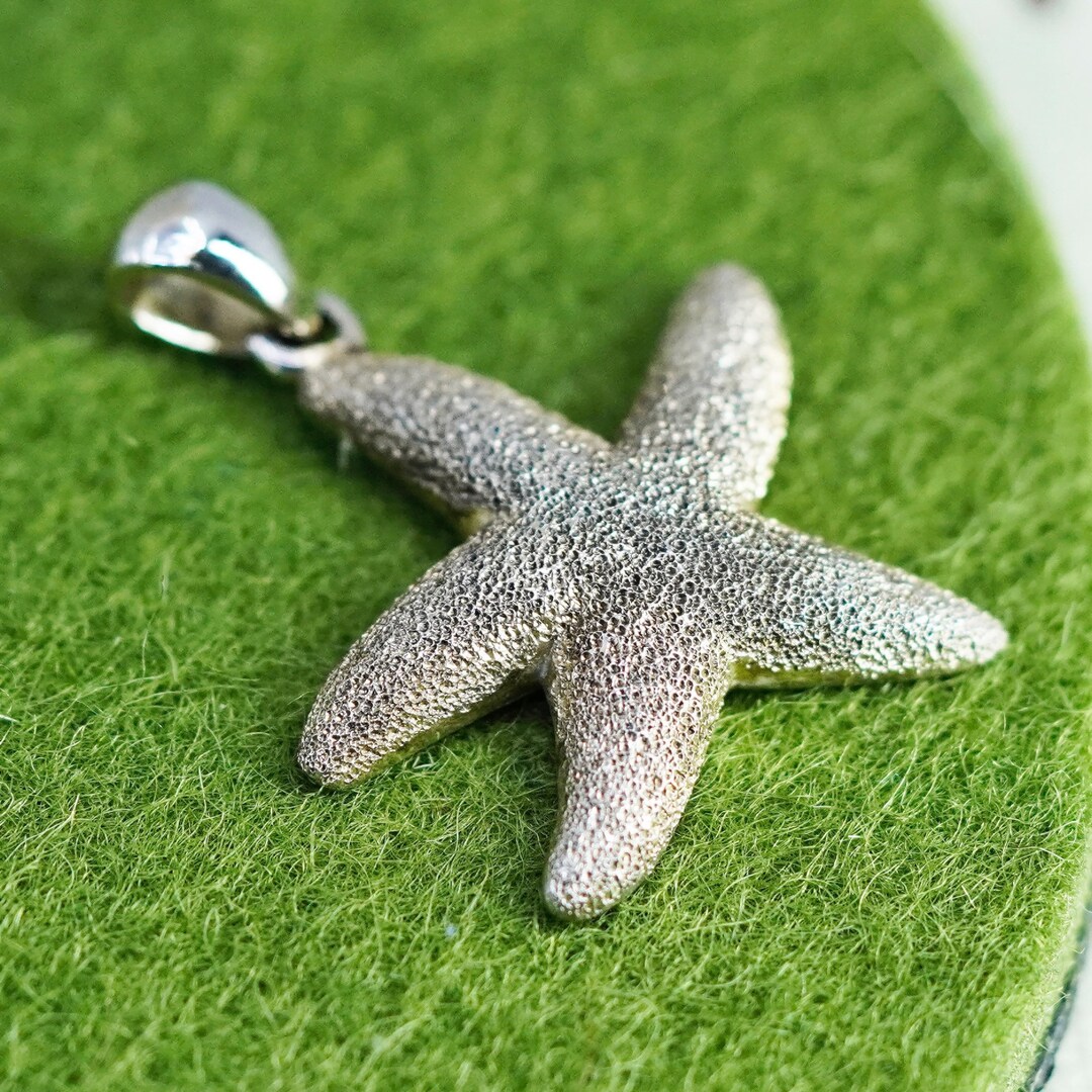 Vintage Sterling Silver Handmade Pendant, 925 Glittering Starfish ...