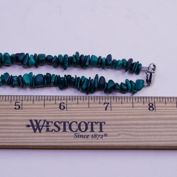 16”, Vintage malachite heishi handmade necklace - image 6