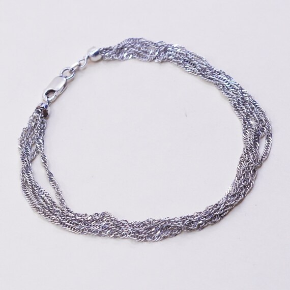 8”, vintage JCM italy multi strands sterling silv… - image 1